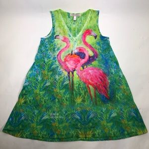 Leoma Lovegrove Beach Cover Up/Dress Flamingos XL
